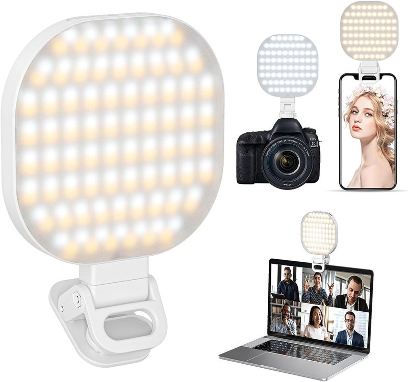 XINBAOHONG Rechargeable Clip Fill Video Conference Light, Selfie Light for Phone Android Camera iPad Laptop 142 LED Phone Light for Makeup TikTok Selfie Vlog - Image 1